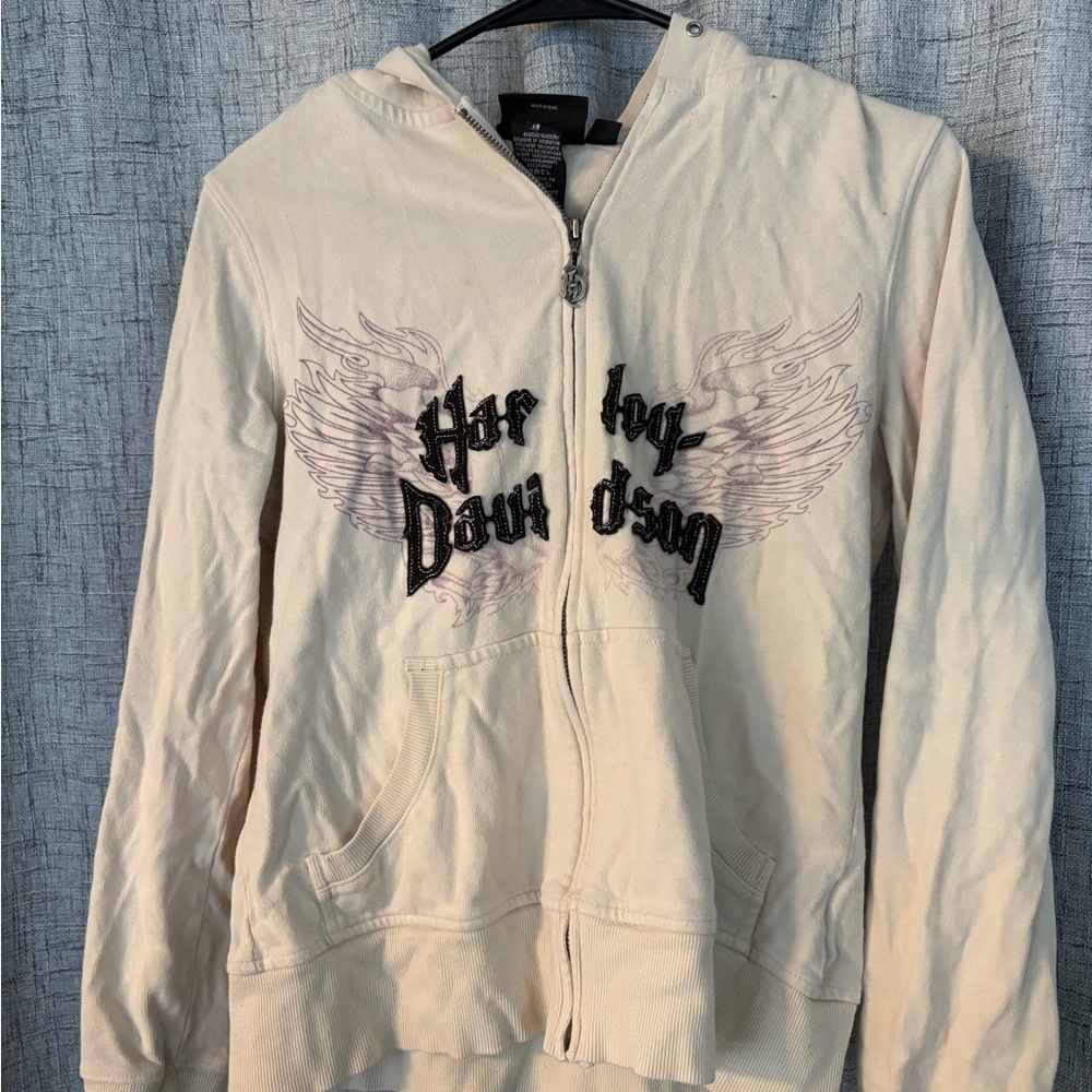 Harley-Davidson Off-White Zip-Up with Wing Logo